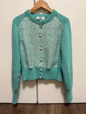 [ ANAYI ] 민트 그린 트위드 가디건 사이즈 34