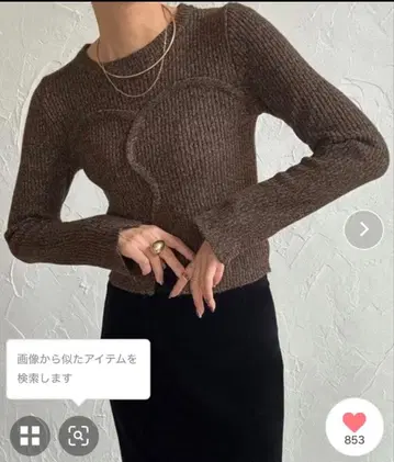 JUNOAH 뷔스티에 도킹 리브 니트 브라운 니트