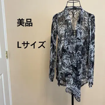 [ 새상품급 ] 여성용/긴팔/가디건/시스루/블랙/패턴/겉옷