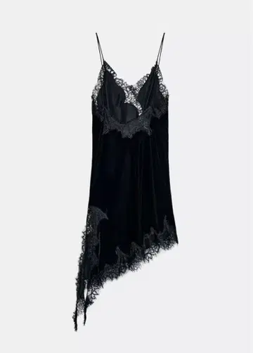 zara zw collection 레이스 디테일 벨벳 원피스