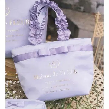 Maison de FLEUR 라벤더 런치 토트백 프릴 리본