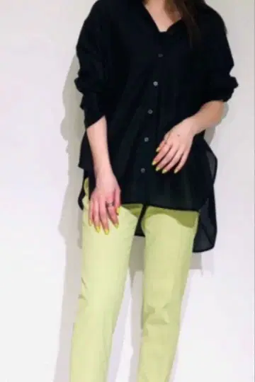 PLST 플라스테 시어 셔츠 긴팔 블라우스