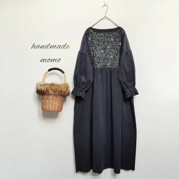 handmade 윌리엄 모리스 코듀로이 개더 원피스 free