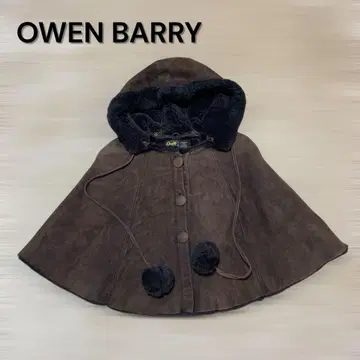 오웬 배리 OWEN BARRY 리얼 양가죽 후드 부착 판초