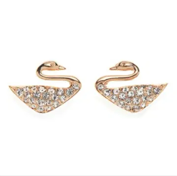 SWAROVSKI 귀걸이 스완 미니 골드+크리스탈