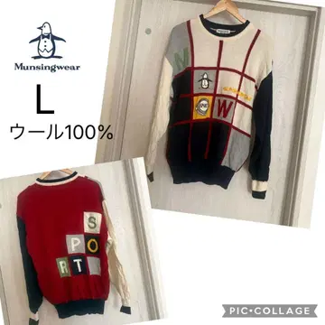 Munsingwear L 울 100% 골프 스웨터 니트