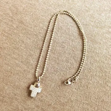 폴리폴리 크로스 목걸이 실버