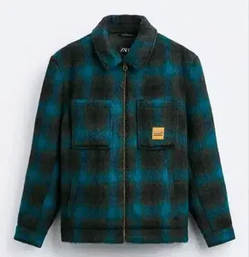 ZARA 지퍼 체크 셔츠 자켓