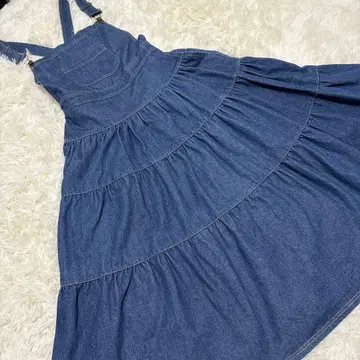 데님 점퍼 스커트 롱