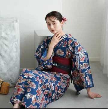 새상품 utatane 니코앤티크 유카타 단품 남만도래 네이비