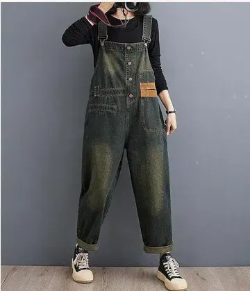 [ 마지막 1개 ] 빅 사이즈 여성용 오버롤 살로펫 데님 봄 가을/겨울