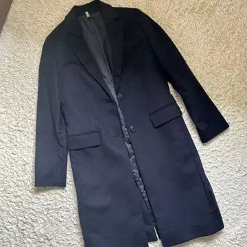 유니클로 네이비 울 캐시미어 체스터 코트 M 사이즈