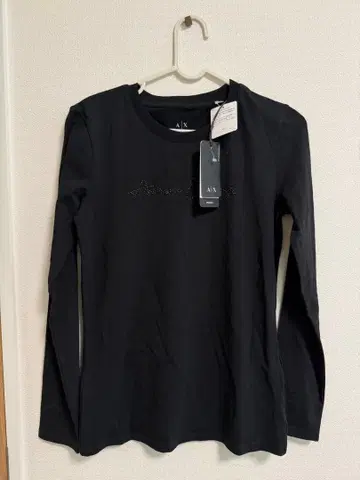 [ 새상품급 ] 아르마니익스체인지 큐빅 로고 롱T 블랙 S