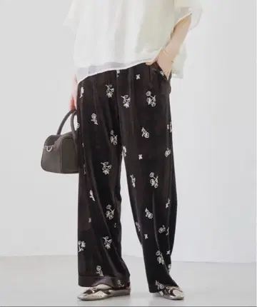 코엔 자수 와이드 팬츠 L 사이즈 새상품