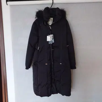 블랙 다운 자켓 사이즈 42 후드 부착