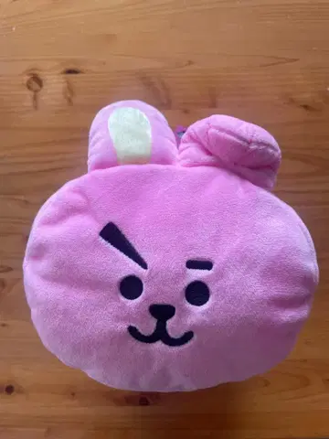 토끼 얼굴 쿠션형 봉제 인형 핑크