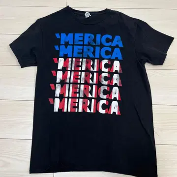 MERICA 프린트 T셔츠 블랙 델타 프로 웨이트