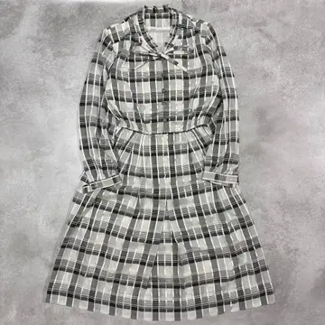 여성용 원피스 체크 무늬 모노톤 캐주얼