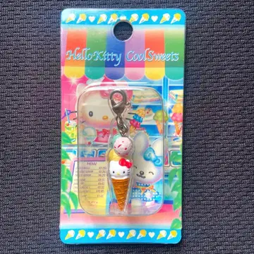 쿨 스위츠 키티 트리플 콘 지퍼 마스코트 스트랩 참 레어 초레어