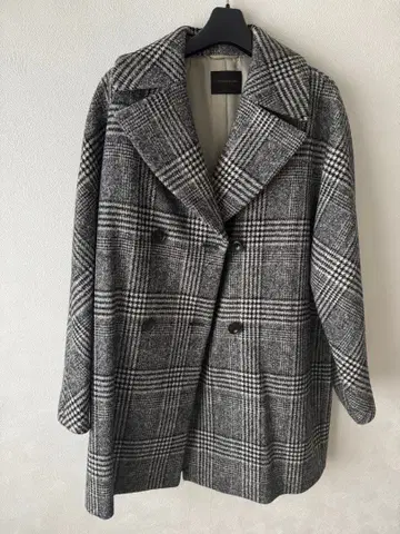 TOMORROWLAND collection 그레이 체크 더블 코트