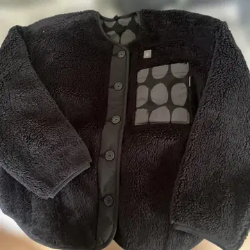 블랙 보아 자켓 플리스 소재