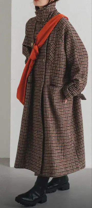 Kastane 울 혼방 하이넥 롱 코트