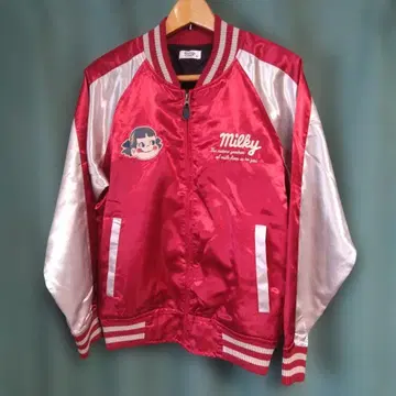 후지야 Peko 페코짱 밀키 자수 새틴 스카잔 M 빨간색/실버