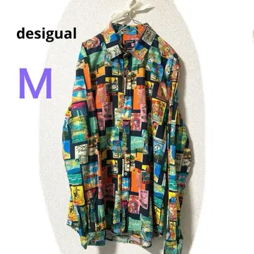 [새상품급] desigual 데시구알 알로하 하와이 패턴 긴팔 셔츠 M