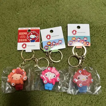 미야쿠미야쿠 키티 키링 3개 세트 최애 컬러 파스텔 클리어