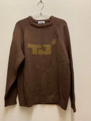 TJ 로고 브라운 니트 스웨터