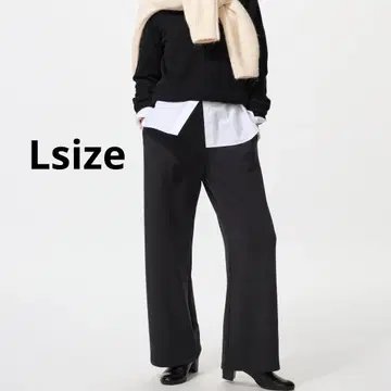 택 포함 새상품 웜 플리스 스트레이트 팬츠 블랙 Lsize