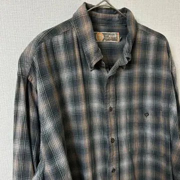 GH BASS EARTH 옴브레 체크 셔츠 XL