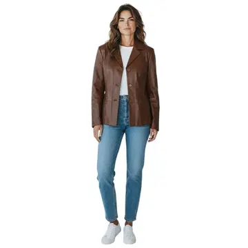 KIOFIX 자켓 가죽 브라운 부드러운 가죽