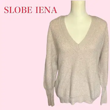 SLOBE IENA 립 뉘앙스 니트 풀오버 베이지