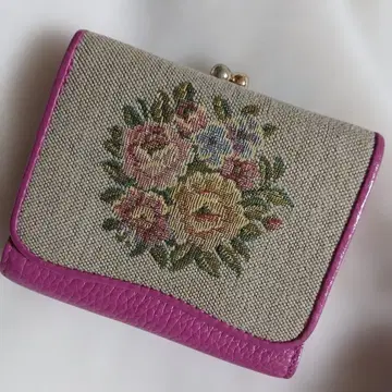 싱크비 꽃무늬 자수 코인 케이스 핑크