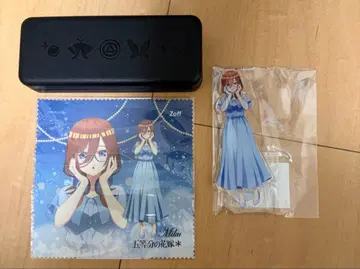 5등분의 신부 Zoff 나카노 미쿠 안경 케이스 아크릴 스탠드 안경닦이