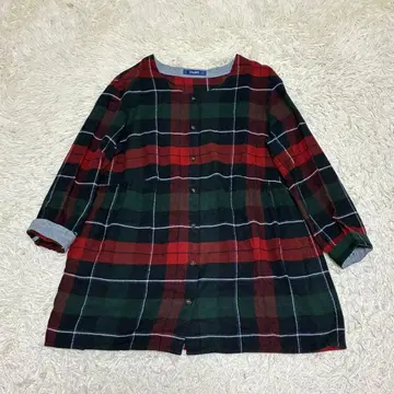 PINKHOUSE 핑크하우스 밴드 카라 체크 셔츠 튜닉