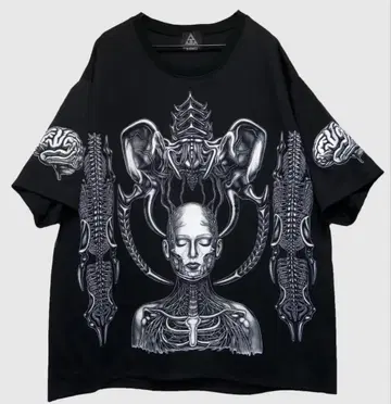 ZOMU 오버 사이즈 티셔츠 침식 x 척추