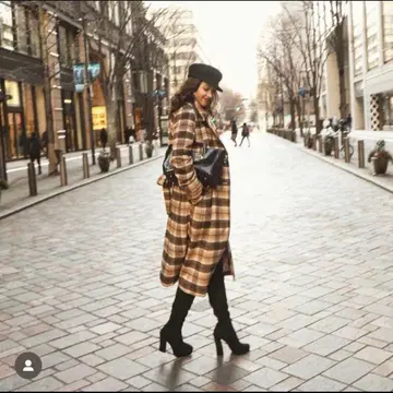 ROYAL PARTY 체크 무늬 코트