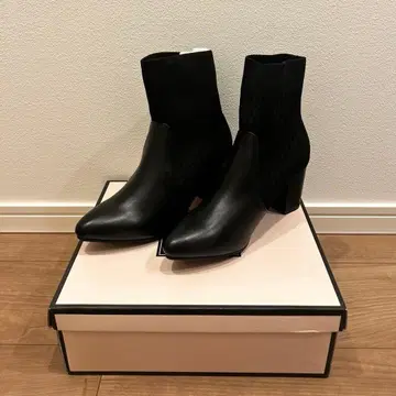 숏부츠 블랙 스틸레토 부츠 M 사이드 고어 부츠