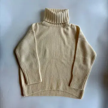 GALERIE VIE 파인 울 터틀넥 풀오버 화이트 S