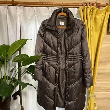 Cara 후드 부착 다크 브라운 다운 자켓