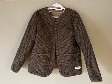 ARMEN 사이즈 1 브라운 체크 무늬 퀼팅 자켓