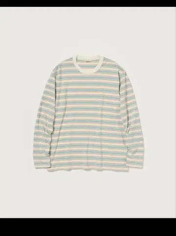 AURALEE GRADIENT STRIPE JERSEY L/S TEE 4