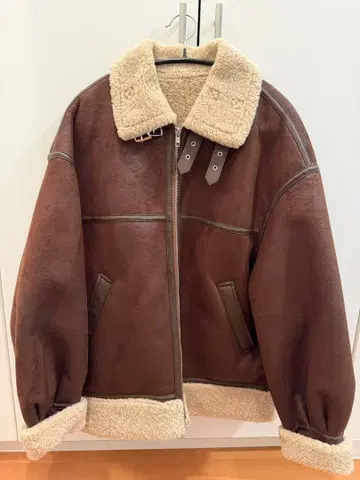 LAGUA GEM 브라운 무스탕 코트 프리 사이즈