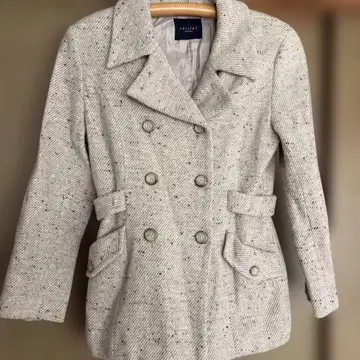 울 혼방 더블 브레스트 자켓 코트 L~LL