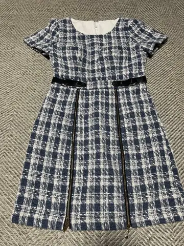 체크 무늬 타이트 드레스 M