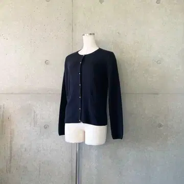 슬로브 이에나 SLOBE IENA 골드 버튼 크루넥 가디건 네이비