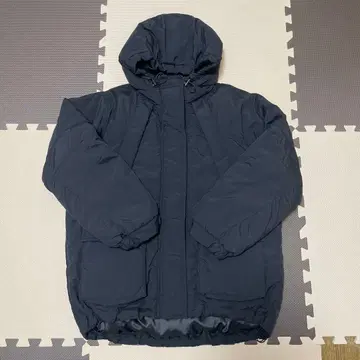 로리즈팜 충전솜 후드 블루종 블랙 프리 코트