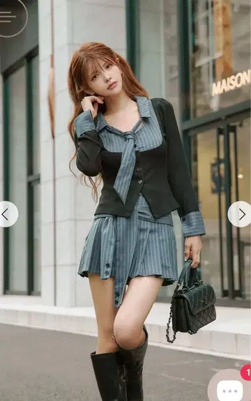 randy 핀스트라이프 프레피 셋업